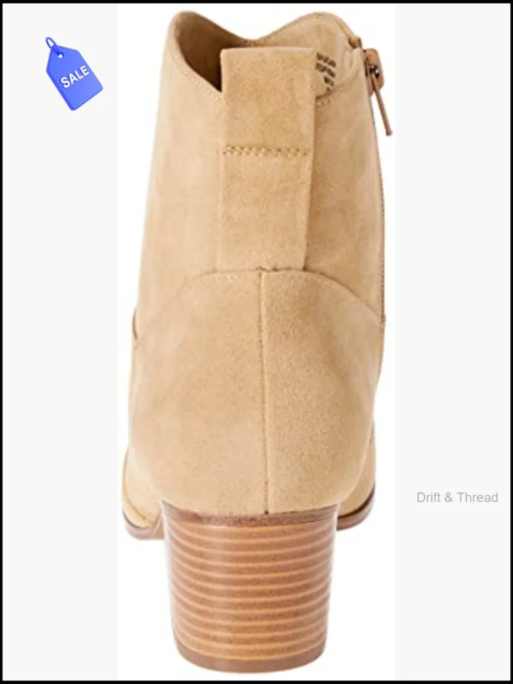 Women's Western Ankle Bootie Stacked Heel Memory Foam Non-Slip Zip